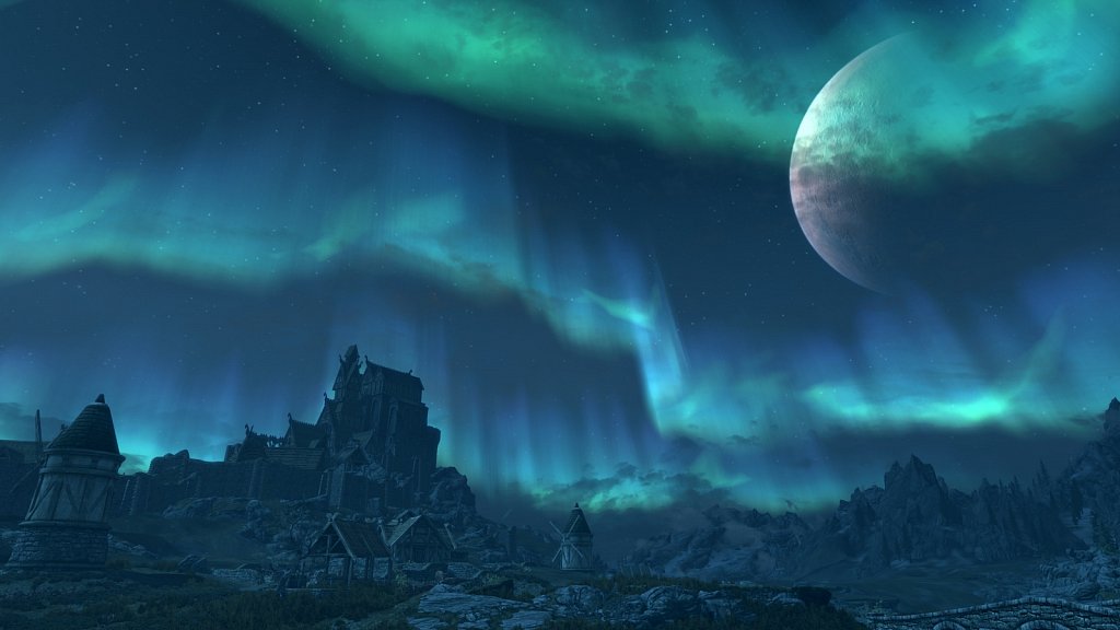 Ascending Whiterun at night